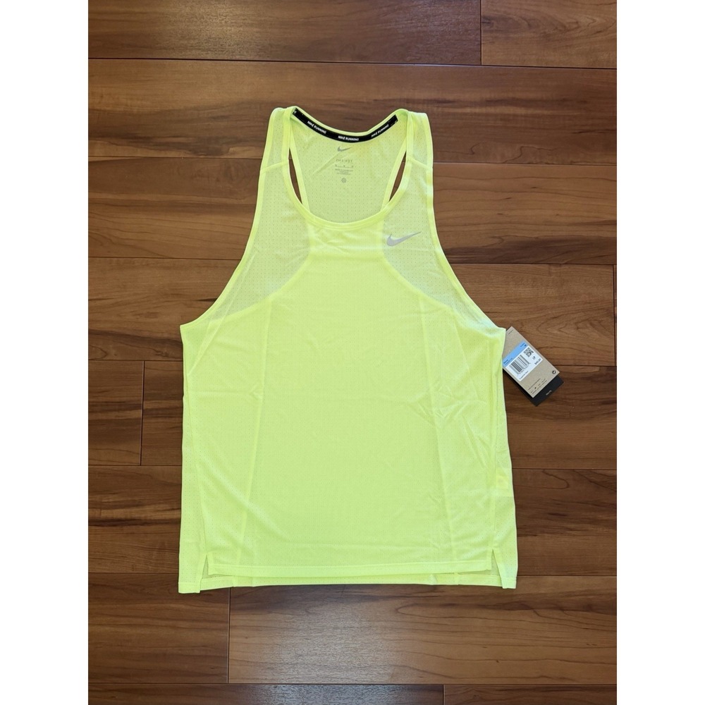 Nike Fast Dri-Fit Lemon Twist Singlet Tank Tanktop FN4229-736 Men's Size Medium